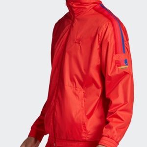 Adidas Men's Trefoil 3-Stripes Red Track Jacket